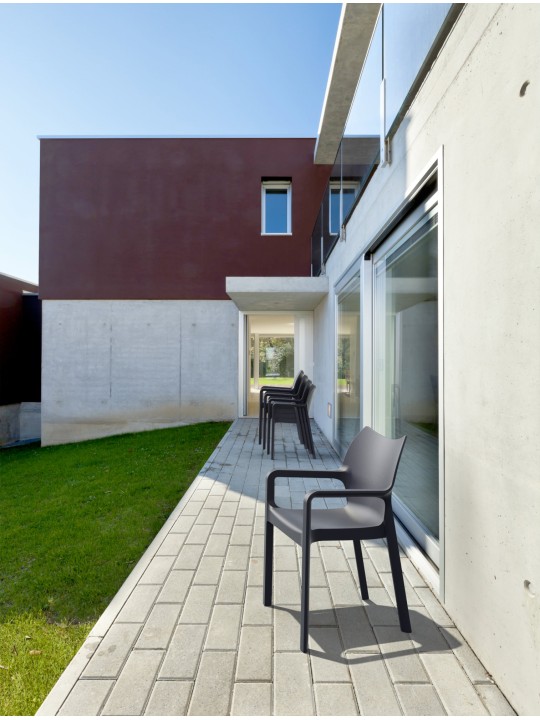 Set van 4 stoelen Diva, donkergrijs