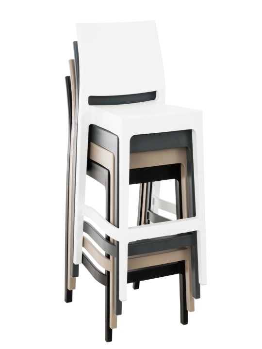 Set van 4 barkrukken Maya, wit