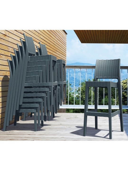 Set van 4 barkrukken Jamaica, donkergrijs Set van 4 barkrukken Jamaica, donkergrijs