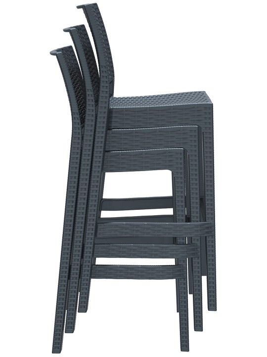 Set van 4 barkrukken Jamaica, donkergrijs Set van 4 barkrukken Jamaica, donkergrijs