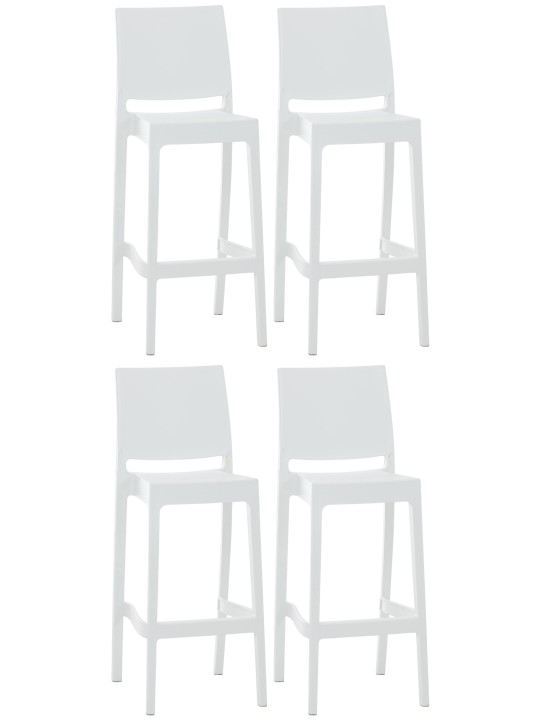Set van 4 barkrukken Maya, wit