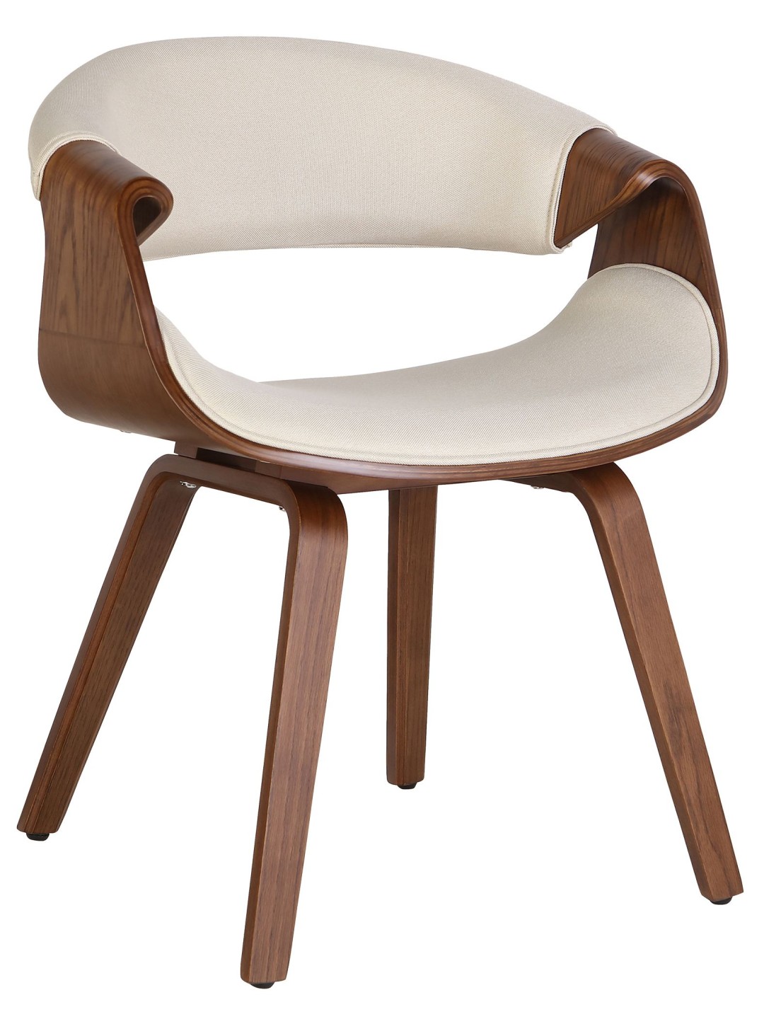 Eetkamerstoel Foley stof eikenhout, crème