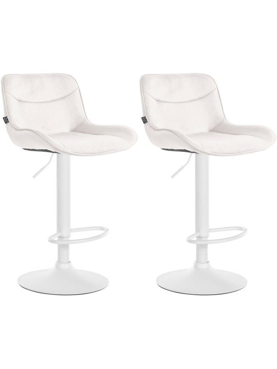 Set van 2 barkrukken Vonore fluweel, crème Set van 2 barkrukken Vonore fluweel, crème