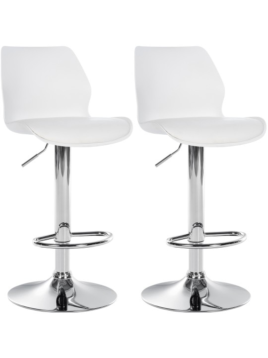 Set van 2 barkrukken Gilbert kunststof, wit