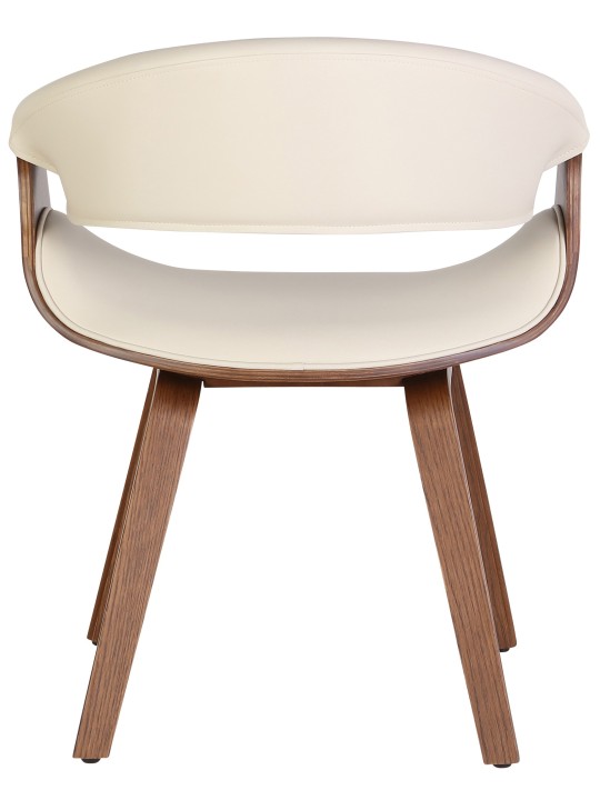 Set van 2 eetkamerstoelen Foley kunstleer, eiken/crème