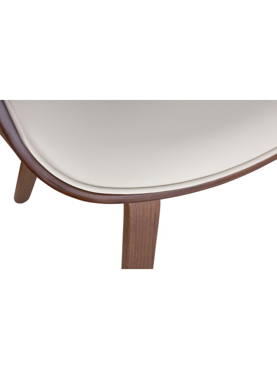 Set van 2 eetkamerstoelen Foley kunstleer, eiken/crème