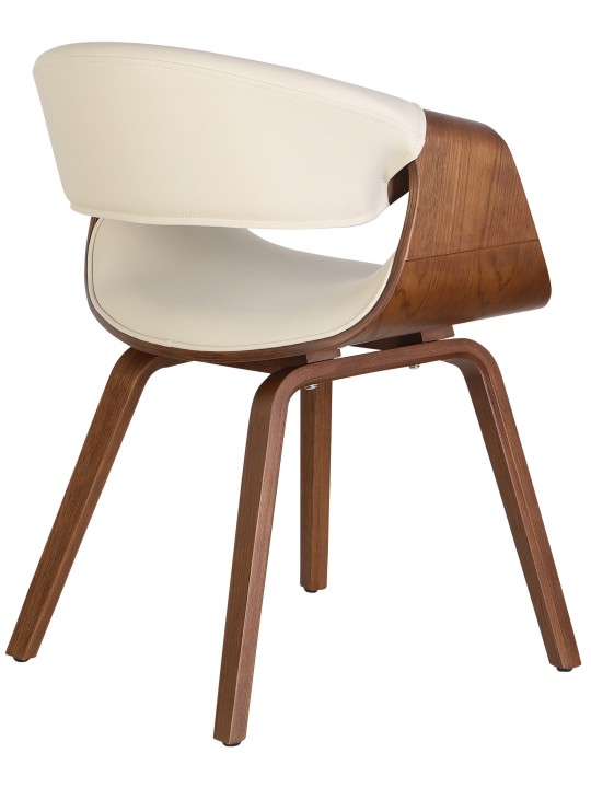 Set van 2 eetkamerstoelen Foley kunstleer, eiken/crème