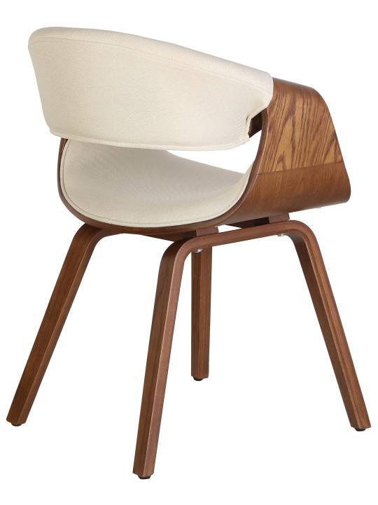 Set van 2 eetkamerstoelen Foley stof, eiken/crème