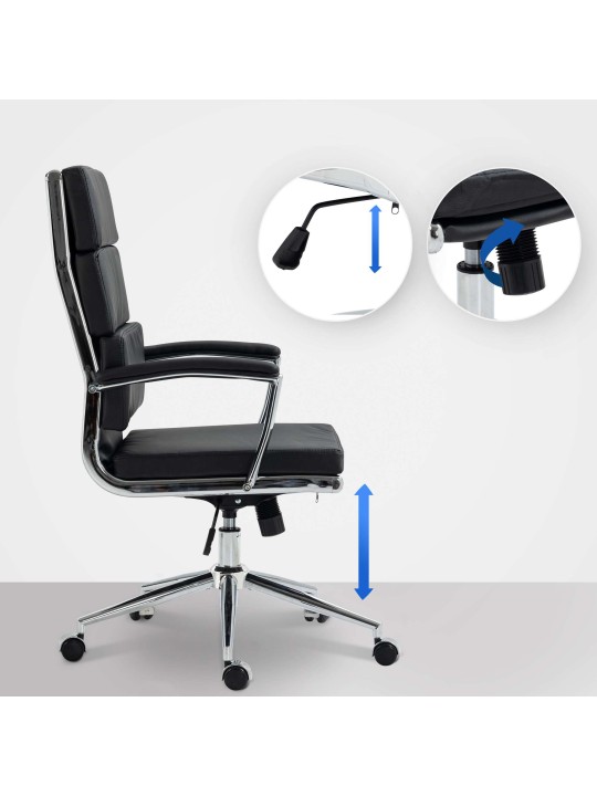 Bureaustoel Cleveland kunstleer, zwart