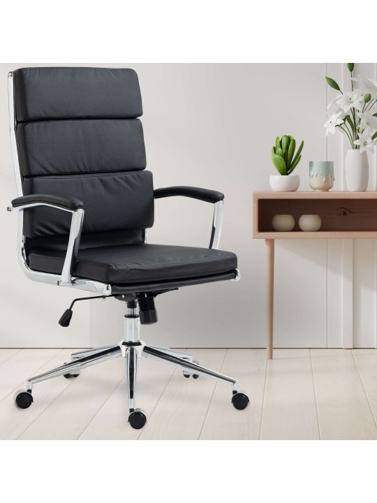 Bureaustoel Cleveland kunstleer, zwart