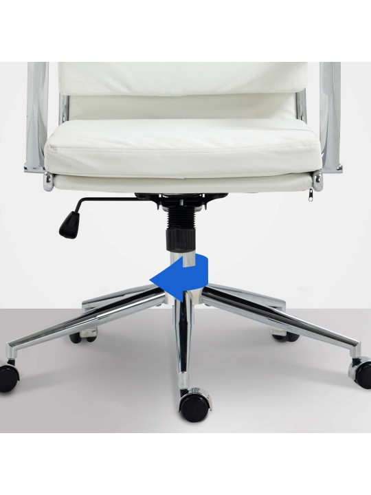 Bureaustoel Cleveland kunstleer, wit