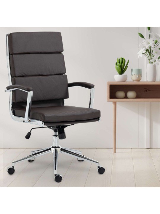 Bureaustoel Cleveland kunstleer, bruin