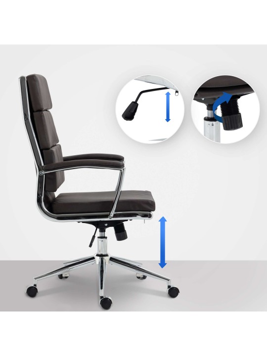 Bureaustoel Cleveland kunstleer, bruin