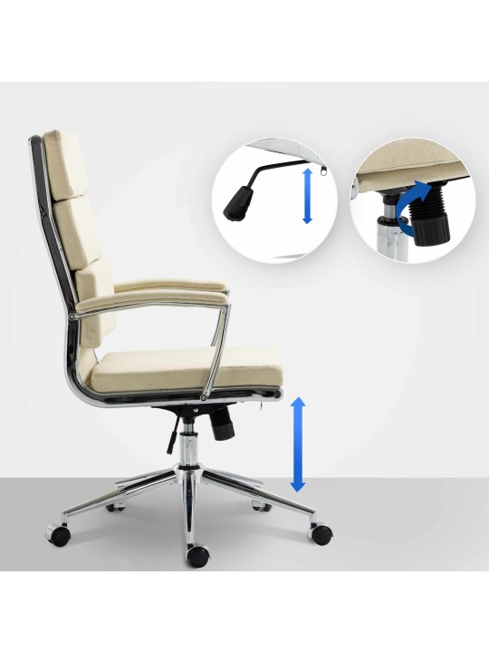 Bureaustoel Cleveland stof, crème