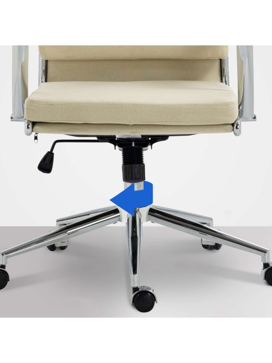 Bureaustoel Cleveland stof, crème