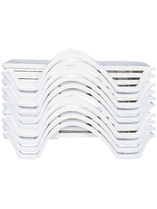 Set van 10 ligstoelen Havana, wit