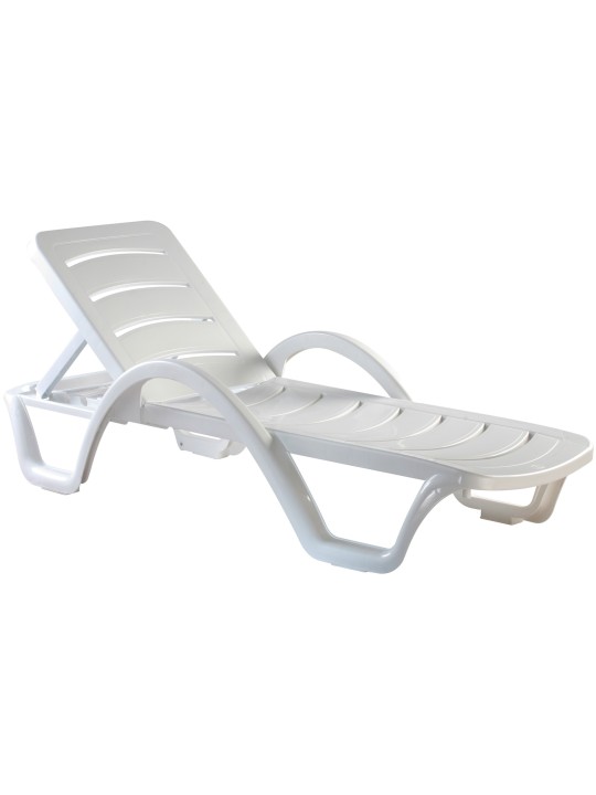 Set van 10 ligstoelen Havana, wit