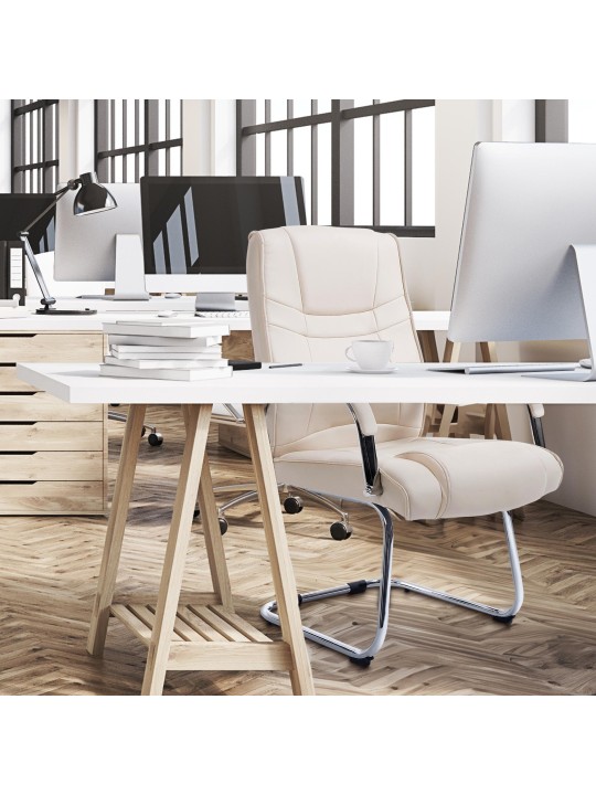 Bezoekersstoel Attila, crème