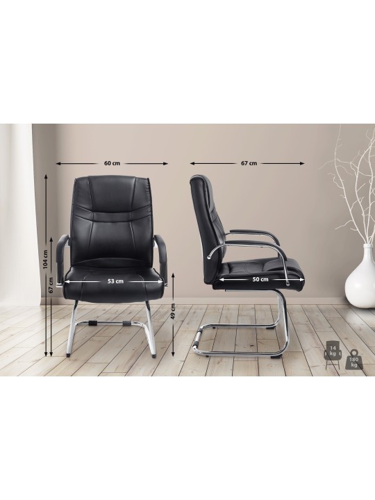 Set van 2 stoelen Attila, zwart