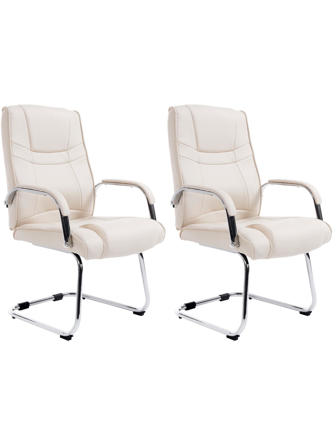 Set van 2 stoelen Attila, crème