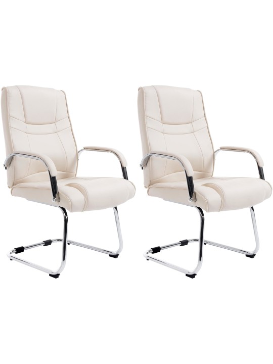 Set van 2 stoelen Attila, crème