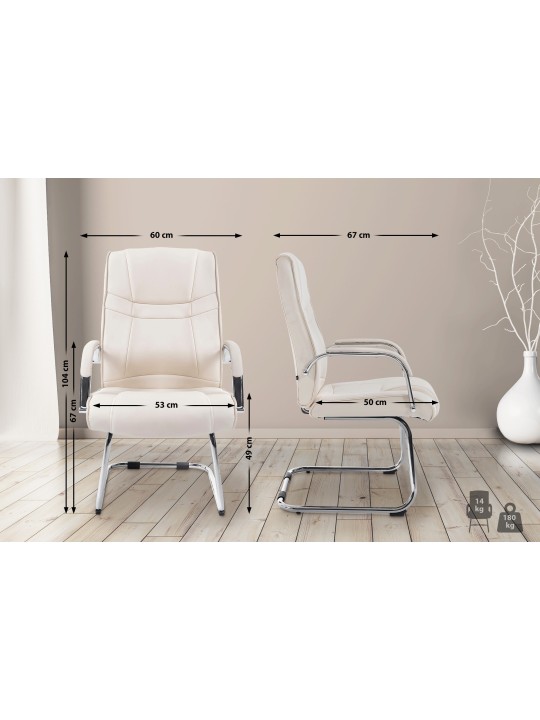 Set van 2 stoelen Attila, crème