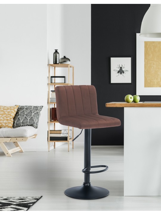 Barkruk Jamie fluweel, bruin