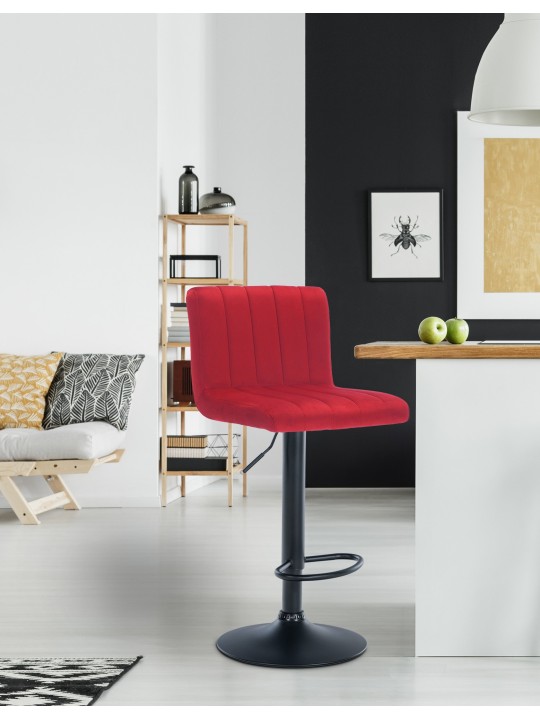 Set van 2 barkrukken Jamie fluweel, rood