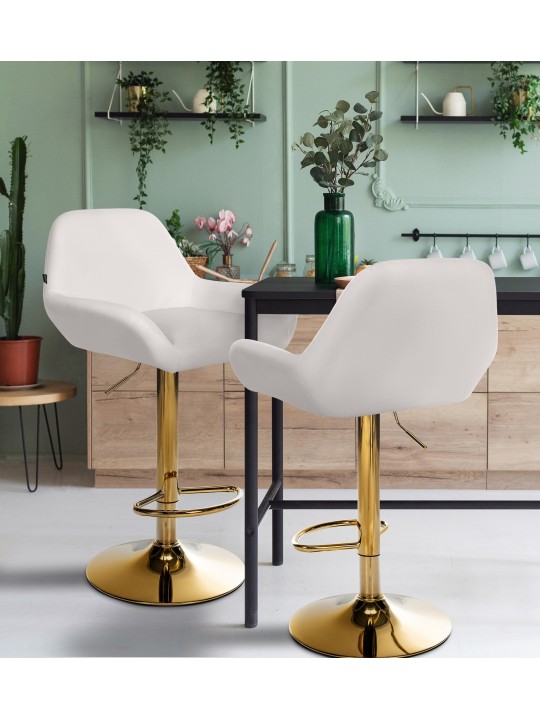 Barkruk Braga Goud kunstleer, wit Barkruk Braga Goud kunstleer, wit