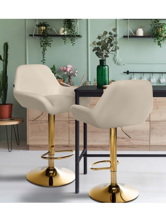 Barkruk Braga Goud kunstleer, crème Barkruk Braga Goud kunstleer, crème