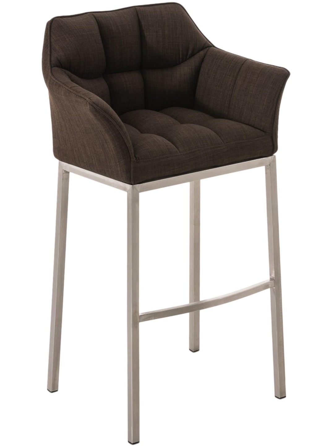 Barkruk Damaso E stof met 4-poots frame, bruin