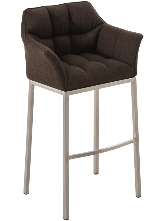 Barkruk Damaso E stof met 4-poots frame, bruin