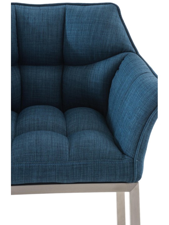 Barkruk Damaso E stof met 4-poots frame, blauw