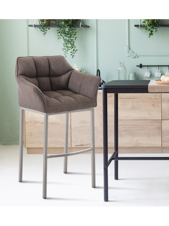 Barkruk Damaso E stof met 4-poots frame, grijs Barkruk Damaso E stof met 4-poots frame, grijs