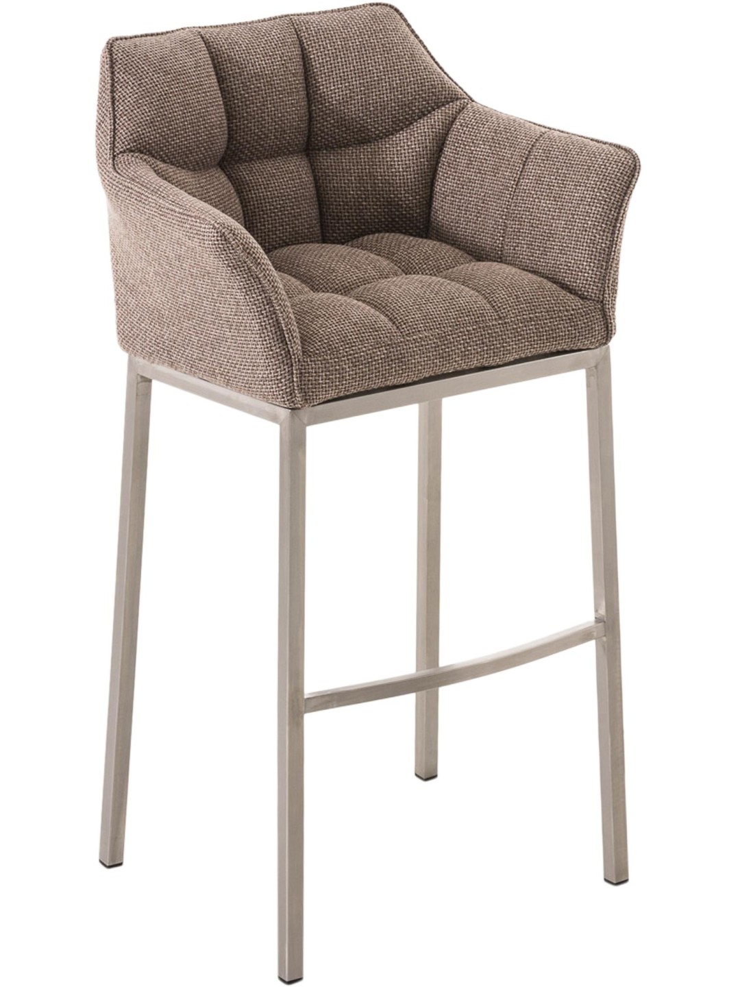 Barkruk Damaso E stof met 4-poots frame, terrabruin