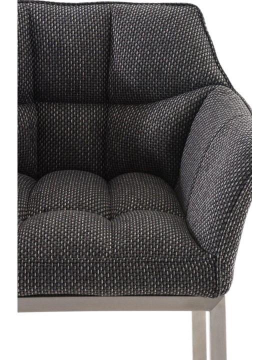 Barkruk Damaso E stof met 4-poots frame, titaniumgrijs Barkruk Damaso E stof met 4-poots frame, titaniumgrijs