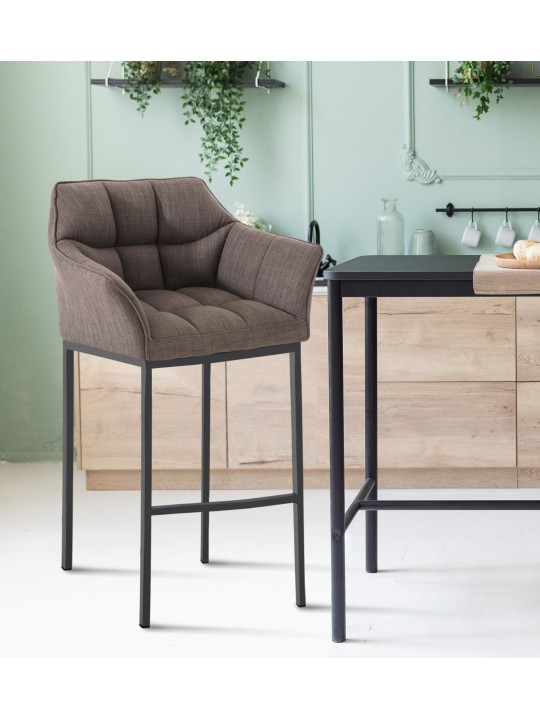 Barkruk Damaso B stof met 4-poots frame, grijs Barkruk Damaso B stof met 4-poots frame, grijs