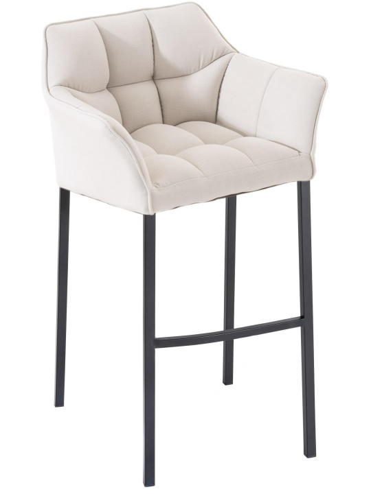 Barkruk Damaso B stof met 4-poots frame, wit