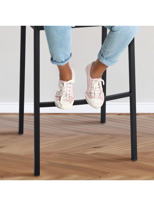 Barkruk Damaso B stof met 4-poots frame, wit