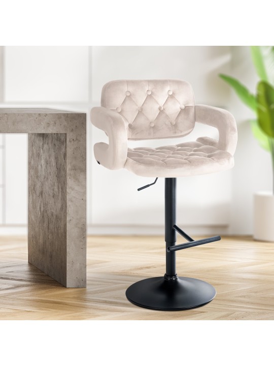 Barkruk Dublin fluweel, crème