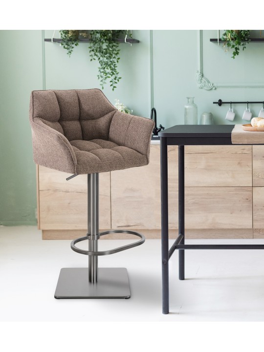 Barkruk Damaso E stof, terrabruin