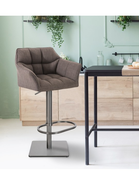 Barkruk Damaso E stof, grijs