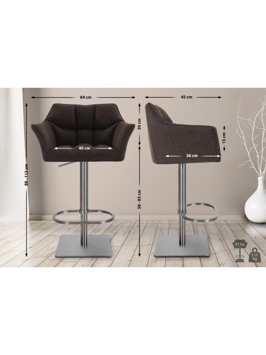 Barkruk Damaso E stof, bruin Barkruk Damaso E stof, bruin