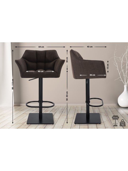 Barkruk Damaso B stof, bruin Barkruk Damaso B stof, bruin