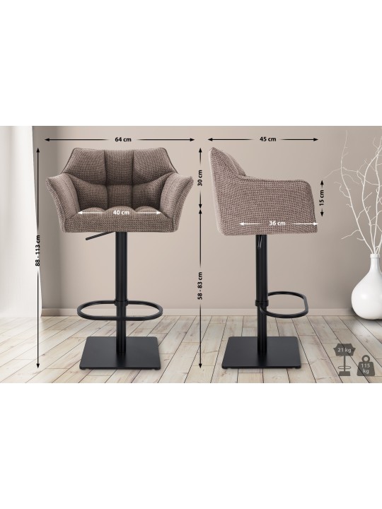 Barkruk Damaso B stof, terrabruin Barkruk Damaso B stof, terrabruin