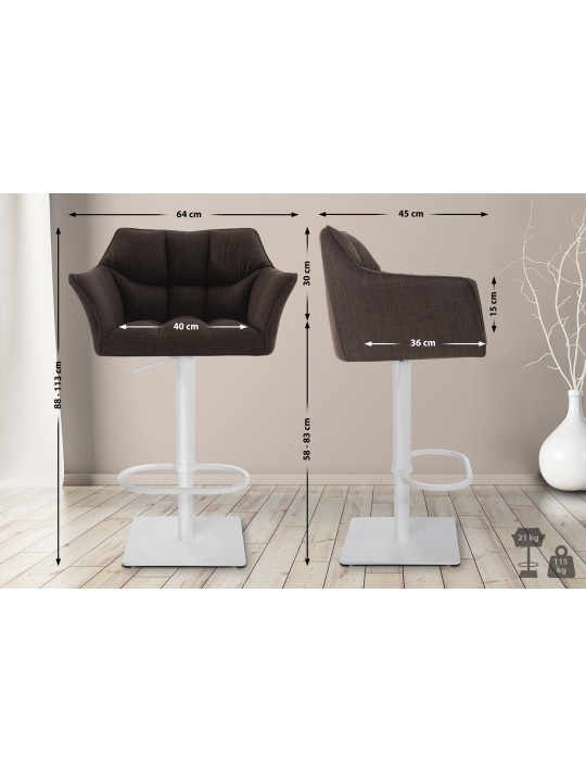 Barkruk Damaso W stof, bruin Barkruk Damaso W stof, bruin