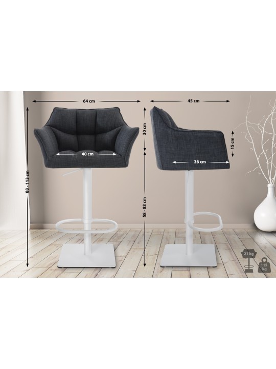 Barkruk Damaso W stof, donkergrijs Barkruk Damaso W stof, donkergrijs