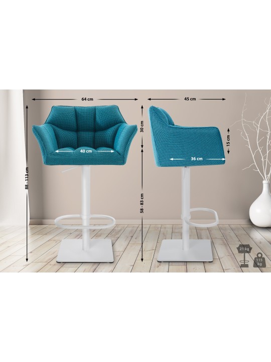 Barkruk Damaso W stof, turquoise Barkruk Damaso W stof, turquoise