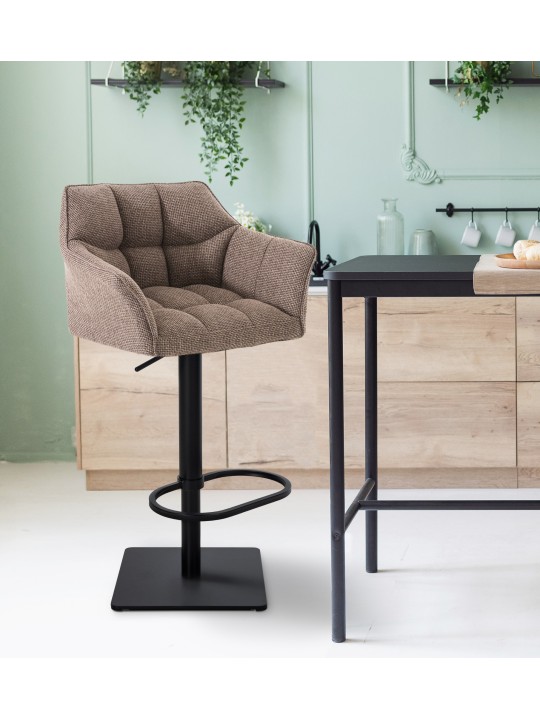 Set van 2 barkrukken Damaso stof, terrabruin