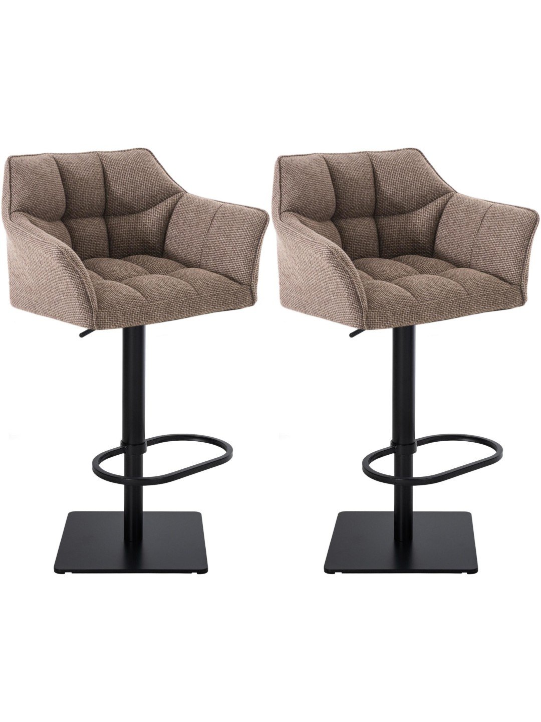 Set van 2 barkrukken Damaso stof, terrabruin